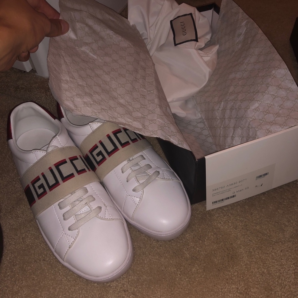 Gucci Ace Strap Sneakers Size 10